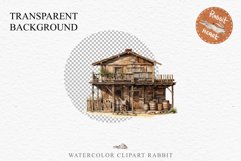 Wild West Rancho House Western Cowboy Saloon  Vintage Clipart Decor Art Image Watercolor Transparent Print illustration sublimation creepy printable digital  watercolor Western Rancho House, Wild West Texas cowboy clipart, vintage ranches decoration art