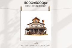 Wild West Rancho House Western Cowboy Saloon  Vintage Clipart Decor Art Image Watercolor Transparent Print illustration sublimation creepy printable digital  watercolor Western Rancho House, Wild West Texas cowboy clipart, vintage ranches decoration art