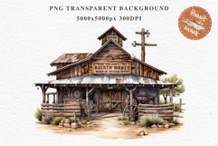 Wild West Rancho House Western Cowboy Saloon  Vintage Clipart Decor Art Image Watercolor Transparent Print illustration sublimation creepy printable digital  watercolor Western Rancho House, Wild West Texas cowboy clipart, vintage ranches decoration art