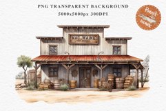 Wild West Rancho House Western Cowboy Saloon  Vintage Clipart Decor Art Image Watercolor Transparent Print illustration sublimation creepy printable digital  watercolor Western Rancho House, Wild West Texas cowboy clipart, vintage ranches decoration art