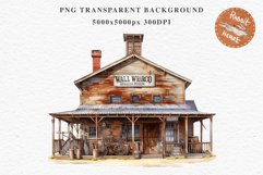 Wild West Rancho House Western Cowboy Saloon  Vintage Clipart Decor Art Image Watercolor Transparent Print illustration sublimation creepy printable digital  watercolor Western Rancho House, Wild West Texas cowboy clipart, vintage ranches decoration art