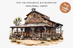 Wild West Rancho House Western Cowboy Vintage Clipart Decor Art Image Watercolor Transparent Print illustration sublimation creepy printable digital watercolor Western Rancho House, Wild West Texas cowboy clipart, vintage ranches decoration art