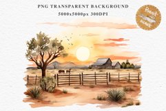 Wild West Rancho Landscape House Western Cowboy Vintage Clipart Decor Art Image Watercolor Transparent Print illustration sublimation creepy printable digital watercolor Western Rancho House, Wild West Texas cowboy clipart, vintage ranches decoration art