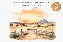 Wild West Rancho Landscape House Western Cowboy Vintage Clipart Decor Art Image Watercolor Transparent Print illustration sublimation creepy printable digital watercolor Western Rancho House, Wild West Texas cowboy clipart, vintage ranches decoration art