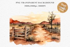 Wild West Rancho Landscape House Western Cowboy Vintage Clipart Decor Art Image Watercolor Transparent Print illustration sublimation creepy printable digital watercolor Western Rancho House, Wild West Texas cowboy clipart, vintage ranches decoration art