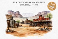 Wild West Rancho Landscape House Western Cowboy Vintage Clipart Decor Art Image Watercolor Transparent Print illustration sublimation creepy printable digital watercolor Western Rancho House, Wild West Texas cowboy clipart, vintage ranches decoration art