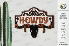Wild West Sign Laser Cut. Wooden Westen Wall Art SVG Product Image 1
