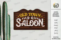 Wild West Sign Laser Cut. Wooden Westen Wall Art SVG Product Image 1