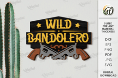 Wild West Sign Laser Cut. Wooden Westen Wall Art SVG Product Image 1