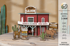 Wild West Town Laser Cut. Home decor SVG Product Image 1