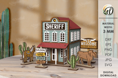 Wild West Town Laser Cut. Home decor SVG Product Image 1