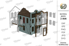 Wild West Town Laser Cut. Home decor SVG Product Image 4