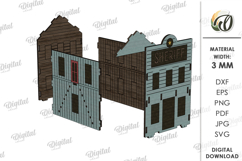 Wild West Town Laser Cut. Home decor SVG Product Image 5