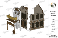 Wild West Town Laser Cut. Home decor SVG Product Image 4