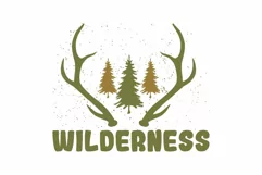 Wilderness Deer Antlers SVG Outdoor T shirt Design Product Image 2
