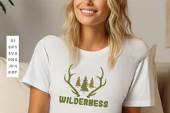 Wilderness Deer Antlers SVG Outdoor T shirt Design