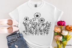 Flower Svg, Flower Meadow, Wildflower Svg, flower line Art. Product Image 5