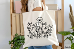 Flower Svg, Flower Meadow, Wildflower Svg, flower line Art. Product Image 6