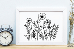 Flower Svg, Flower Meadow, Wildflower Svg, flower line Art. Product Image 7