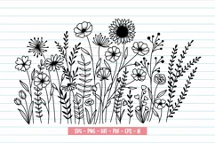 Flower Svg, Flower Meadow Svg, Wildflower Bloom Svg Product Image 1
