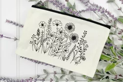 Flower Svg, Wildflower, Flower Meadow Svg, Flower Line Art. Product Image 8