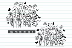 Wildflower Svg Flower Svg Flower Meadow Svg Flower Line Art. Product Image 1