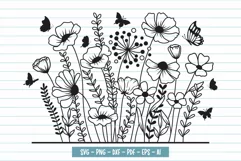 Flower Svg Wildlower Svg Flowers Garden Svg, Flower Meadow. Product Image 1