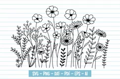 Flower Svg, Wildflower Svg, Flower Meadow Svg, Botanical svg Product Image 1