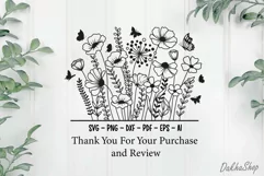 Flower Svg Wildlower Svg Flowers Garden Svg, Flower Meadow. Product Image 11