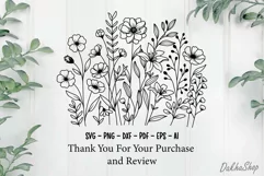 Flowers Svg, Flower Meadow Svg, Wildflower Blooms Svg. Product Image 11