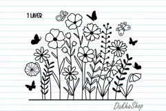 Wildflower Svg Flower Svg Flower Meadow Svg Flower Line Art. Product Image 2