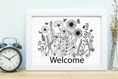 Flower Svg, Wildflower, Flower Meadow Svg, Flower Line Art. Product Image 10