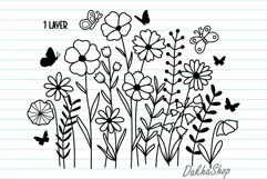 Wildflower Svg Flower Svg Flower Meadow Svg Flower Line Art. Product Image 3