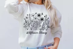 Flower Svg, Wildflower, Flower Meadow Svg, Flower Line Art. Product Image 6