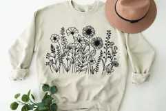 Flower Svg, Wildflower, Flower Meadow Svg, Flower Line Art. Product Image 5