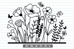 Flower Svg, Wildflower Svg, Flower Meadow Svg, Botanical svg Product Image 1