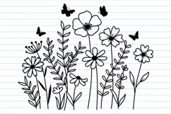 Flower Svg, Wildflower, Flower Meadow Svg, Flower Line Art Product Image 6
