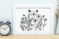 Flower Svg, Wildflower, Flower Meadow Svg, Flower Line Art Product Image 5