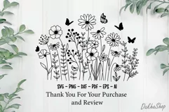Flowers Svg, Flower Meadow Svg, Wildflower Blooms Svg. Product Image 10