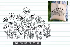 Flowers Svg, Flower Meadow Svg, Wildflower Blooms Svg. Product Image 1