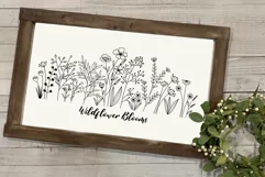 Wildflower Svg, Flower Meadow Svg, Flower Line Art. Product Image 2