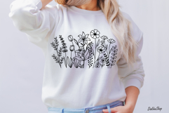 Flower Svg, Flower Meadow, Wildflower Svg, flower line Art. Product Image 6