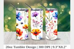 Watercolor Wildflower Tumbler Wrap 1 Product Image 1
