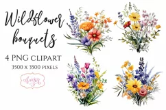 Wildflower bouquet clipart PNG | Spring sublimation PNG Product Image 1