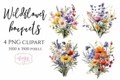 Wildflower bouquet clipart PNG | Spring sublimation PNG Product Image 1