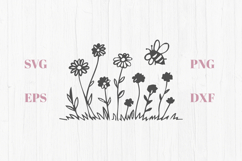 Wildflowes with bee SVG Product Image 1