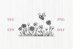 Wildflower Bush with bee SVG Product Image 1