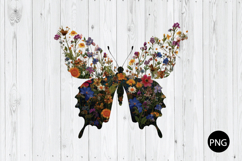 Wildflower Butterfly PNG, Floral Butterfly PNG Product Image 1