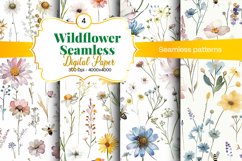 Wildflower Digital Paper Patterns - 4 Digital Seamless Paper Product Image 1
