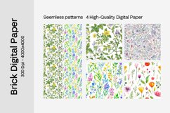 digital paper, seamless paper, floral patterns, wildflower, nature, botanical, spring, summer, cottagecore, vintage